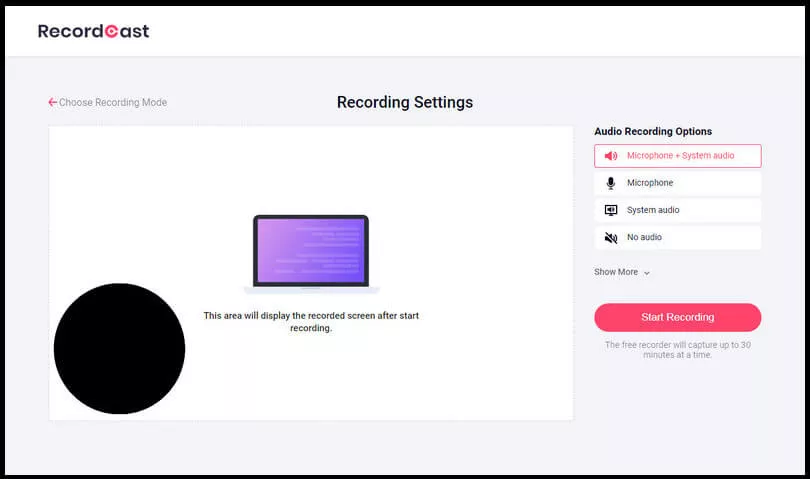 Choose recording audio for your instructional video.