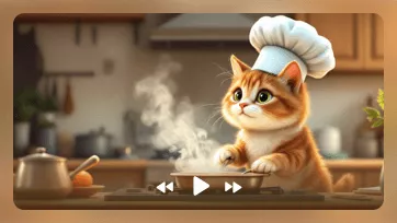 ai cat cooking video
