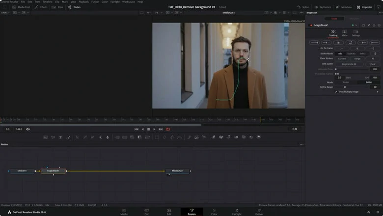 Import Video to Davince Resolve and Use Select Tool to Choose the Subject