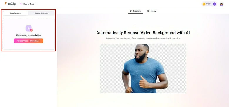 Select the Background Removal Mode and Begin the Process