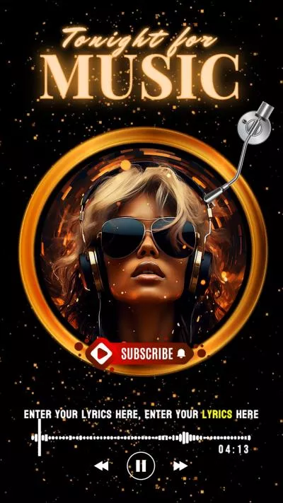 Black Gold Circle Play Cd Music Playlist Vertical Youtube Story
