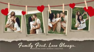 Brown Love Family Warm Moment Red Heart Photo Collage Slideshow