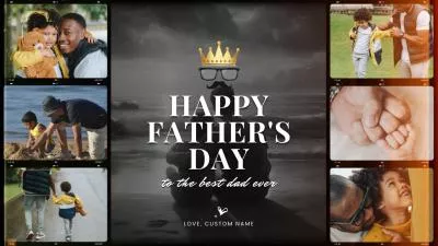 Film Happy Fathers Day Dad Love Message Family Memory Photo Collage Slideshow