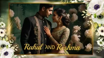 Floral Indian Wedding Invitation Collage