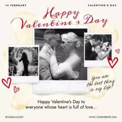  Polaroid Love Story Valentines Day Greeting Photo Collage
