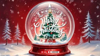 Red Tree Crystal Ball Merry Christmas Greeting Message Holiday Youtube Channel Intro