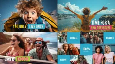  Rhythm Travel Friends Birthday Photo Collage Kinetic Typography Brand Business Intro